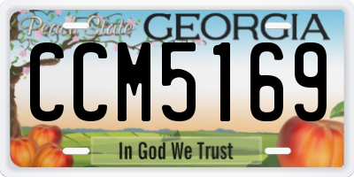 GA license plate CCM5169