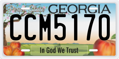 GA license plate CCM5170