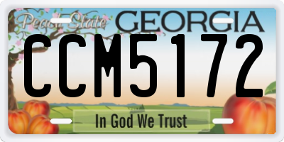 GA license plate CCM5172