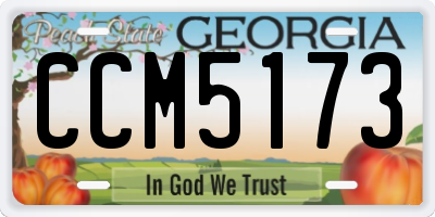 GA license plate CCM5173