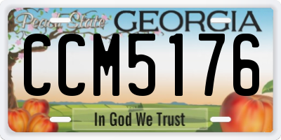 GA license plate CCM5176