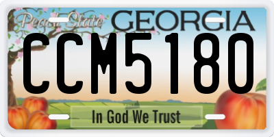 GA license plate CCM5180