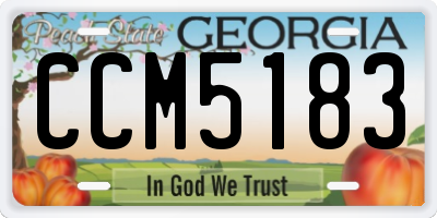 GA license plate CCM5183
