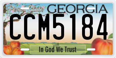 GA license plate CCM5184