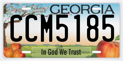 GA license plate CCM5185