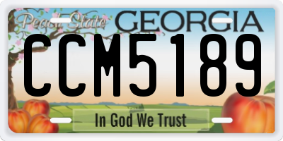 GA license plate CCM5189