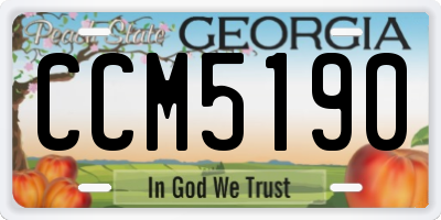 GA license plate CCM5190