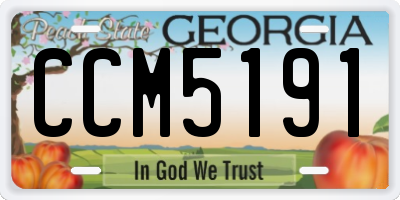 GA license plate CCM5191