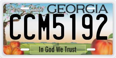 GA license plate CCM5192