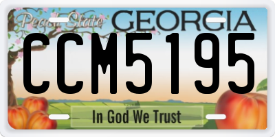 GA license plate CCM5195