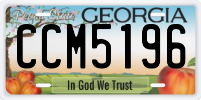 GA license plate CCM5196