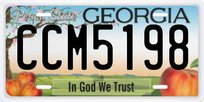 GA license plate CCM5198