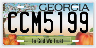 GA license plate CCM5199