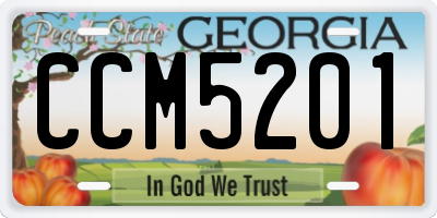 GA license plate CCM5201