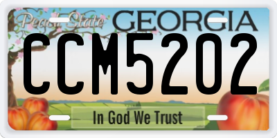 GA license plate CCM5202