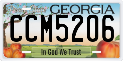 GA license plate CCM5206
