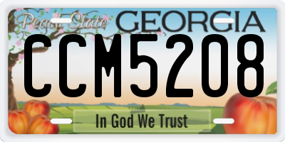 GA license plate CCM5208