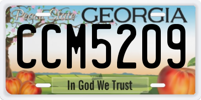 GA license plate CCM5209
