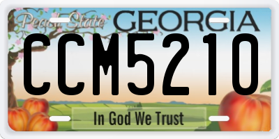 GA license plate CCM5210