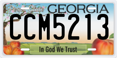 GA license plate CCM5213