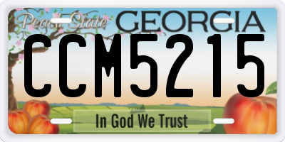 GA license plate CCM5215