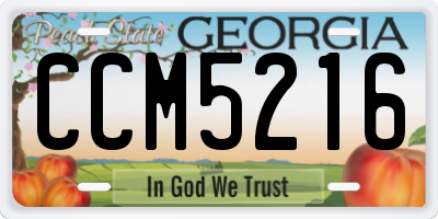GA license plate CCM5216
