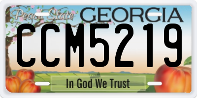 GA license plate CCM5219