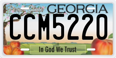 GA license plate CCM5220