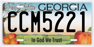 GA license plate CCM5221