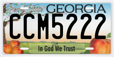 GA license plate CCM5222
