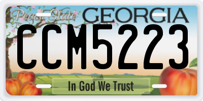 GA license plate CCM5223