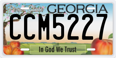 GA license plate CCM5227