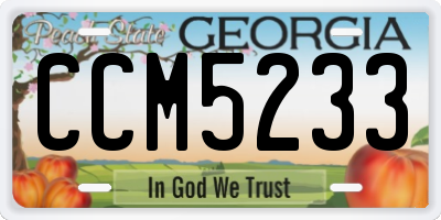 GA license plate CCM5233