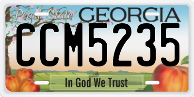 GA license plate CCM5235