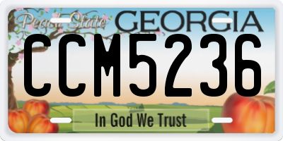GA license plate CCM5236
