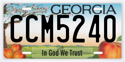 GA license plate CCM5240