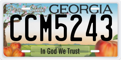 GA license plate CCM5243