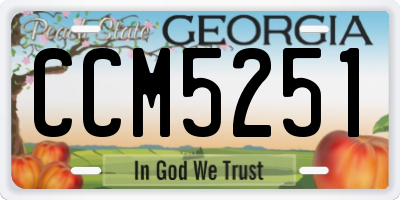 GA license plate CCM5251