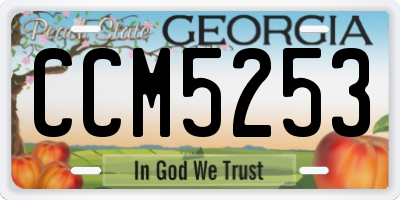 GA license plate CCM5253