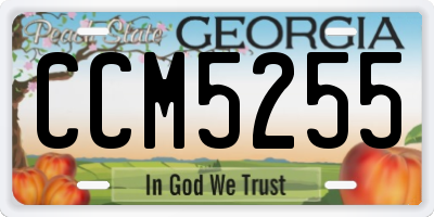 GA license plate CCM5255