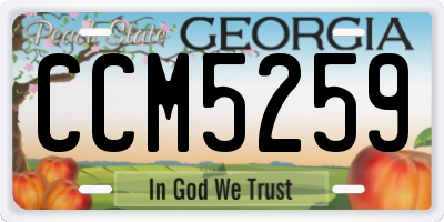 GA license plate CCM5259
