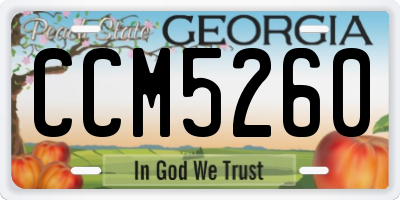 GA license plate CCM5260