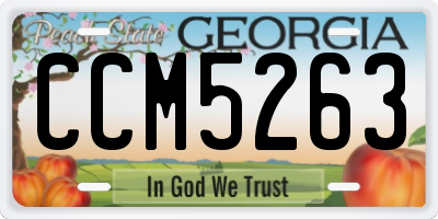 GA license plate CCM5263