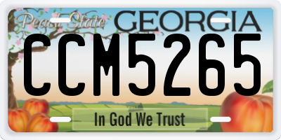 GA license plate CCM5265