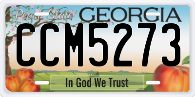 GA license plate CCM5273