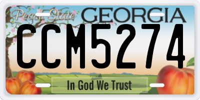 GA license plate CCM5274