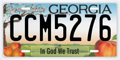 GA license plate CCM5276