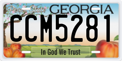 GA license plate CCM5281
