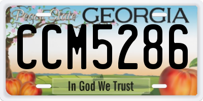GA license plate CCM5286