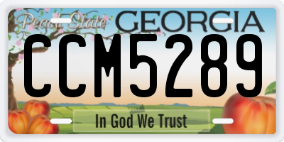 GA license plate CCM5289